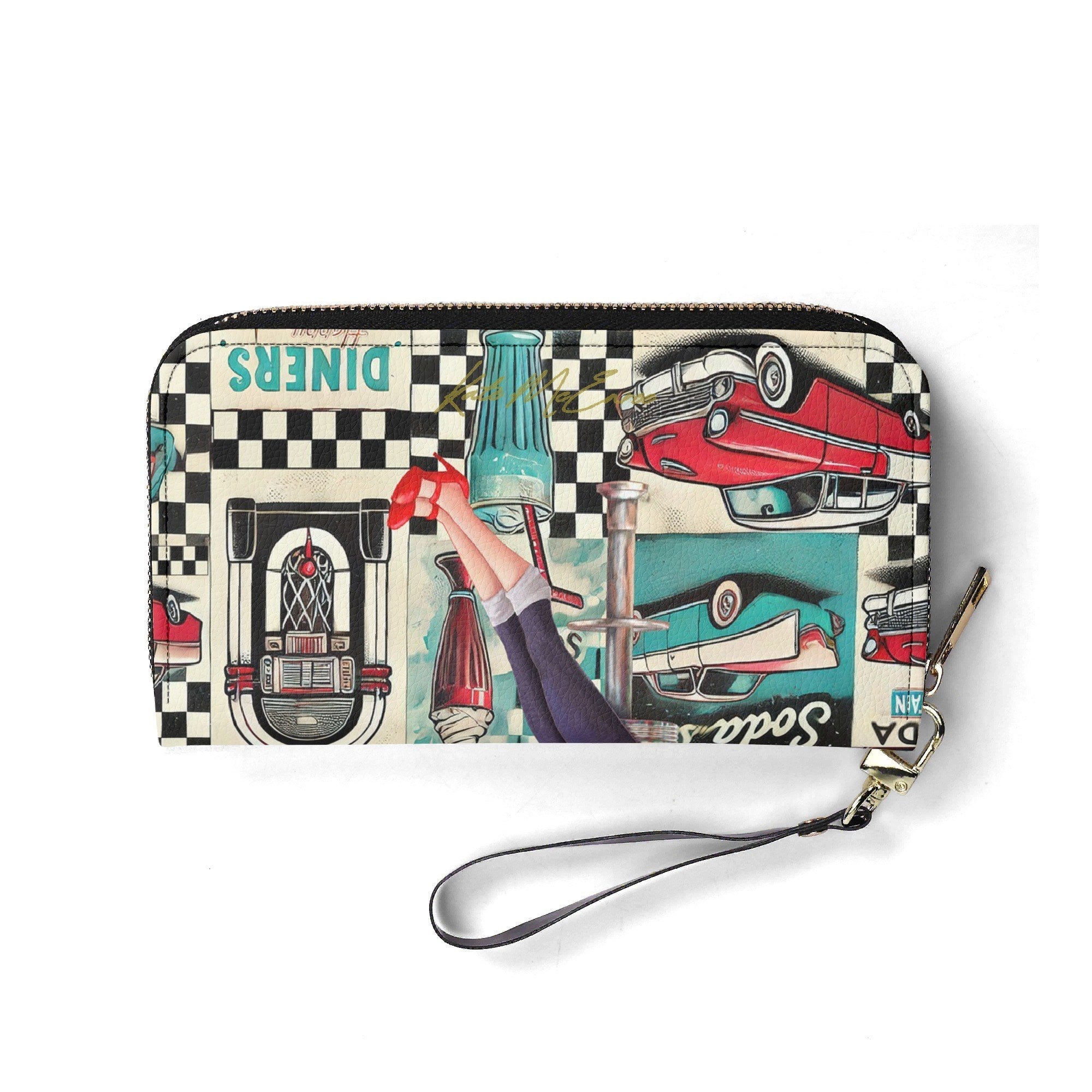 Kate McEnroe New York Retro Diner Zippered Wallet 1950s Pin Up Rockabilly Americana ClutchWalletsNRQ1J21Y - 1