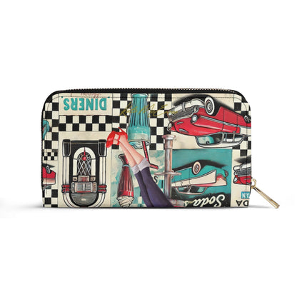 Kate McEnroe New York Retro Diner Zippered Wallet 1950s Pin Up Rockabilly Americana ClutchWalletsNRQ1J21Y - 1