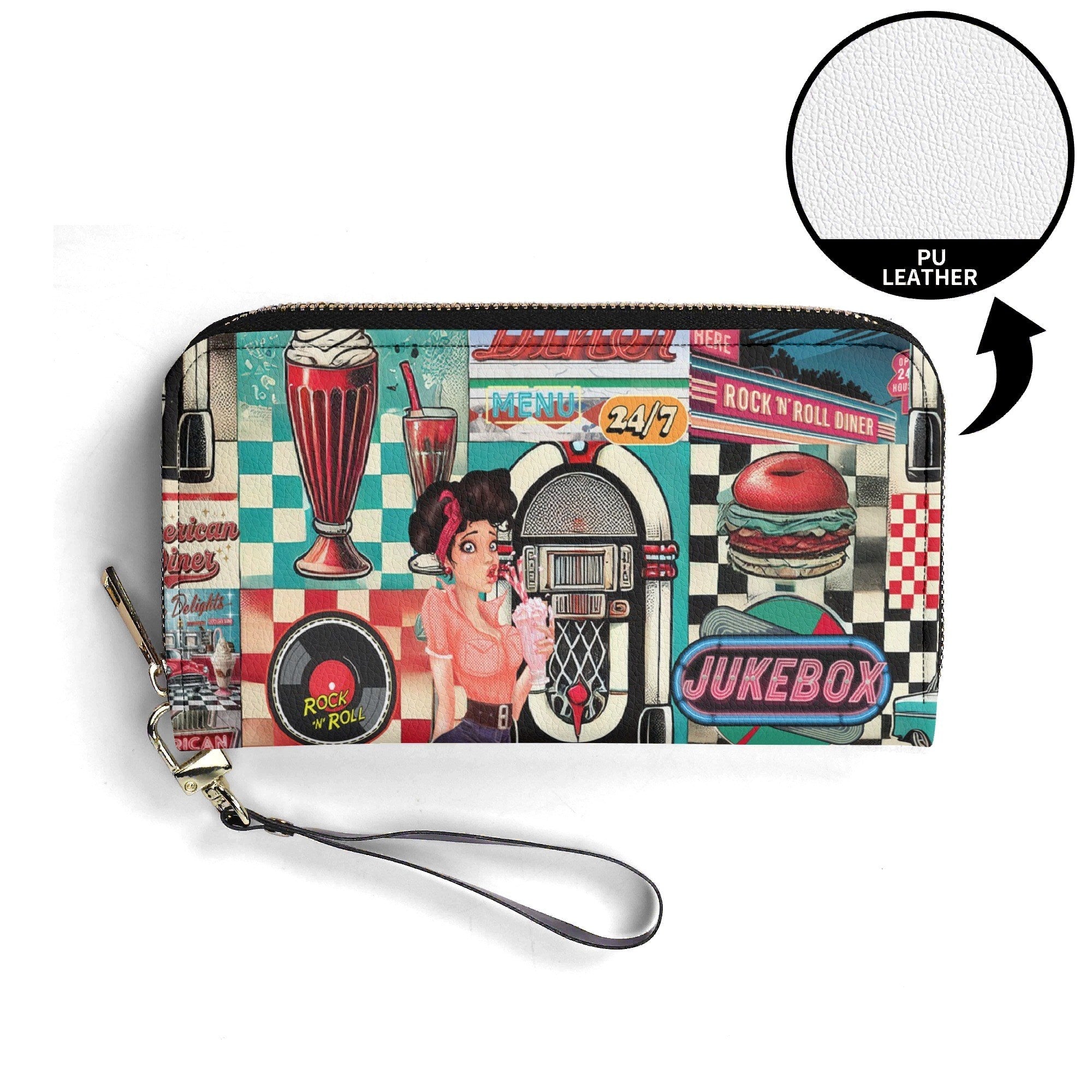 Kate McEnroe New York Retro Diner Zippered Wallet 1950s Pin Up Rockabilly Americana ClutchWalletsNRQ1J21Y - 1