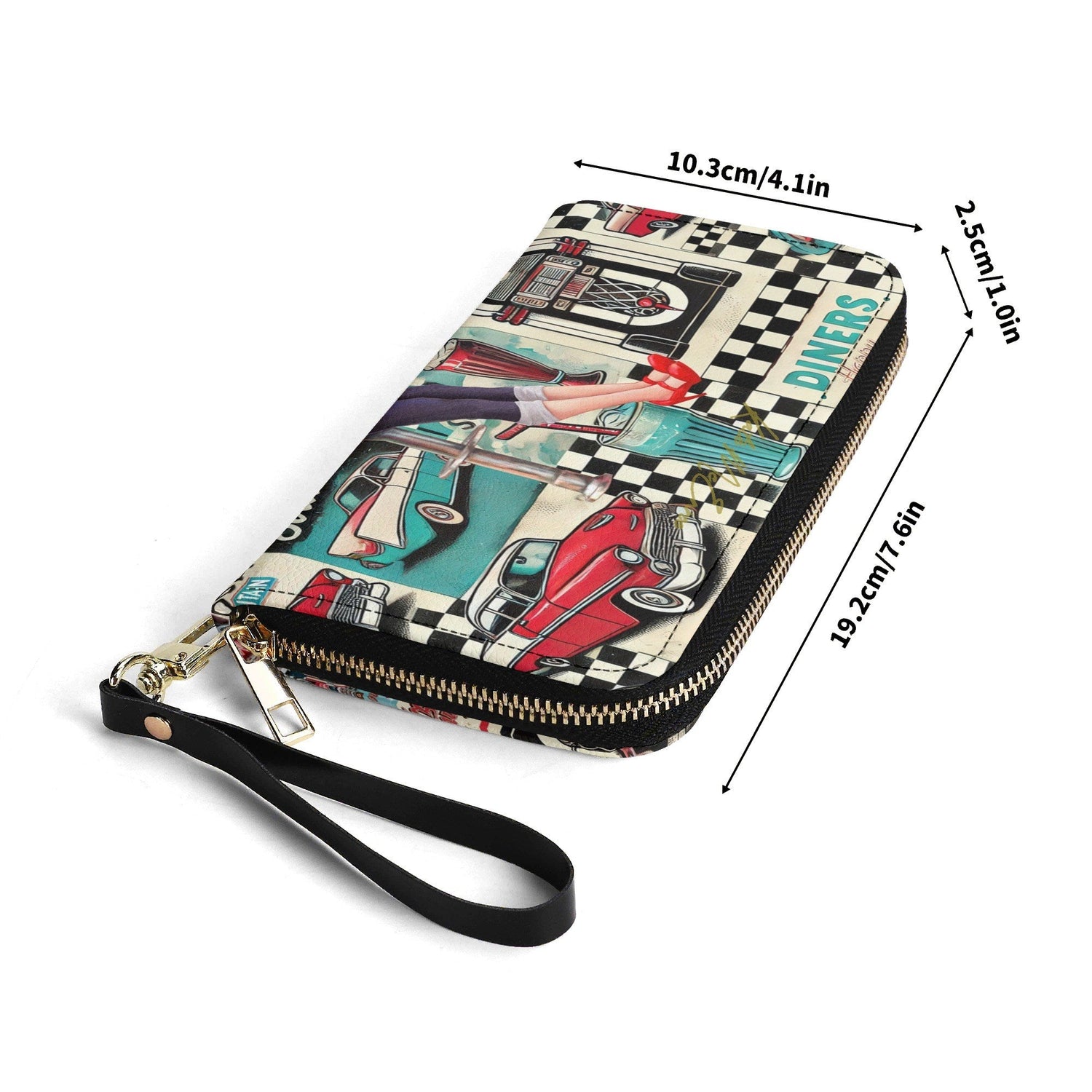 Kate McEnroe New York Retro Diner Zippered Wallet 1950s Pin Up Rockabilly Americana ClutchWalletsNRQ1J21Y - 1