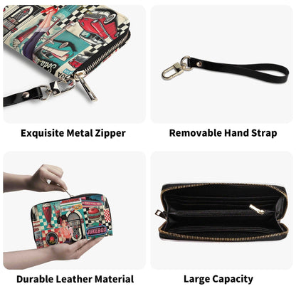 Kate McEnroe New York Retro Diner Zippered Wallet 1950s Pin Up Rockabilly Americana ClutchWalletsNRQ1J21Y - 1