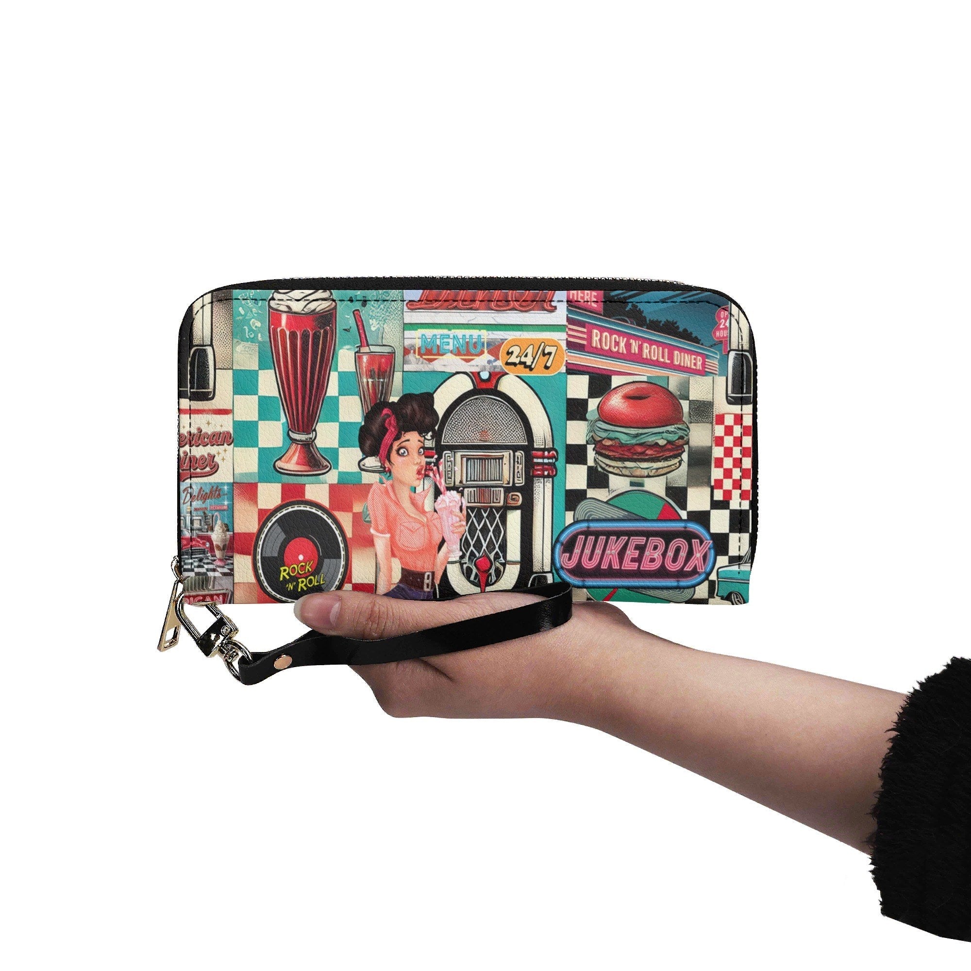 Kate McEnroe New York Retro Diner Zippered Wallet 1950s Pin Up Rockabilly Americana ClutchWalletsNRQ1J21Y - 1