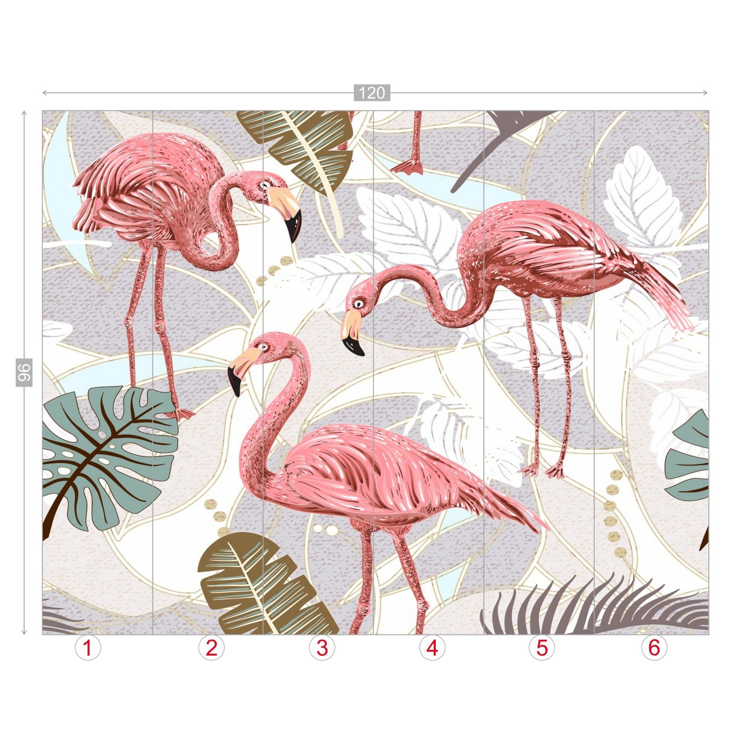 Kate McEnroe New York Retro Flamingo Botanical Paradise Wall MuralWall Mural119429