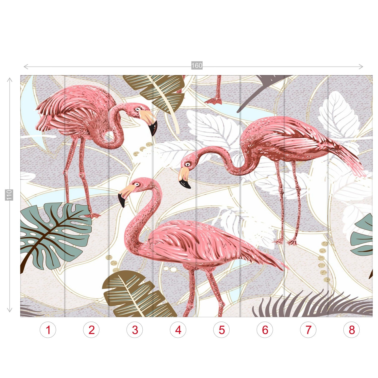 Kate McEnroe New York Retro Flamingo Botanical Paradise Wall MuralWall Mural119429