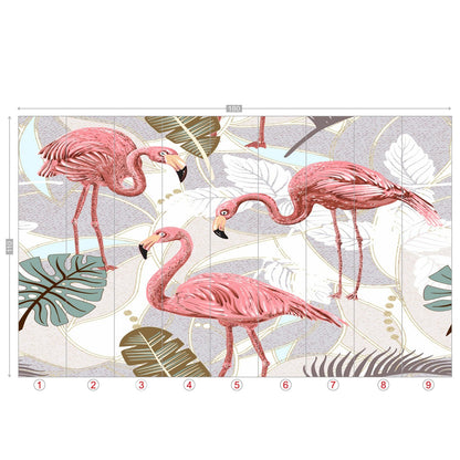 Kate McEnroe New York Retro Flamingo Botanical Paradise Wall MuralWall Mural119429