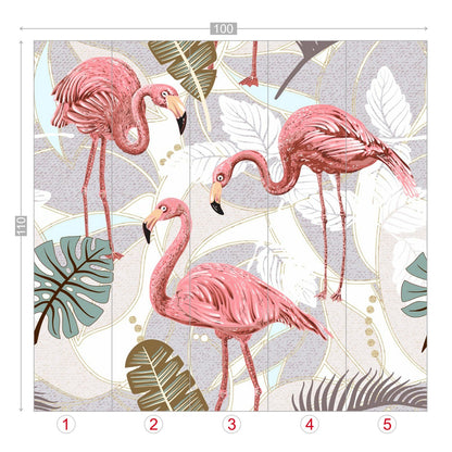 Kate McEnroe New York Retro Flamingo Botanical Paradise Wall MuralWall Mural119429