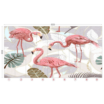 Kate McEnroe New York Retro Flamingo Botanical Paradise Wall MuralWall Mural119429