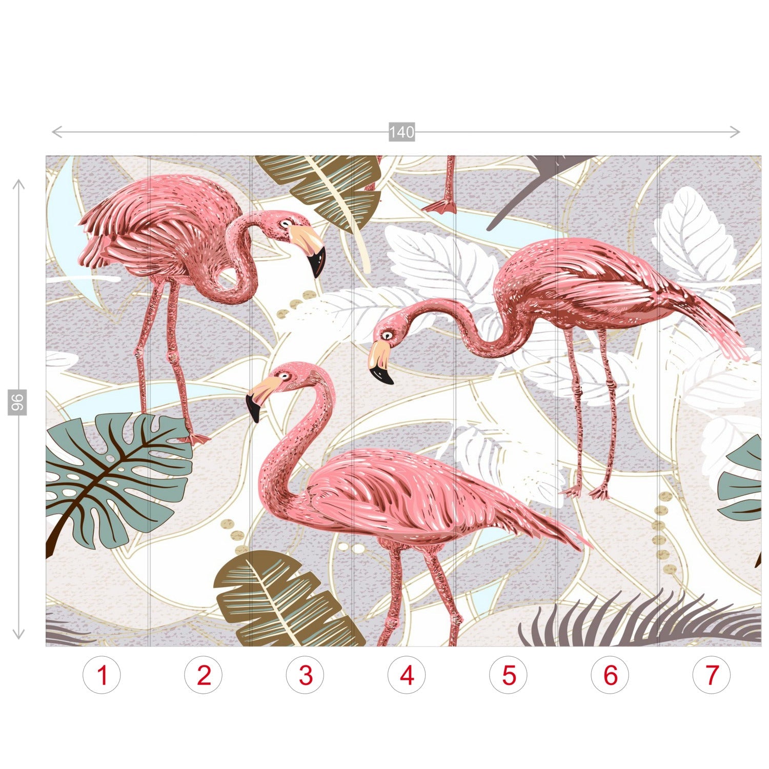 Kate McEnroe New York Retro Flamingo Botanical Paradise Wall MuralWall Mural119429