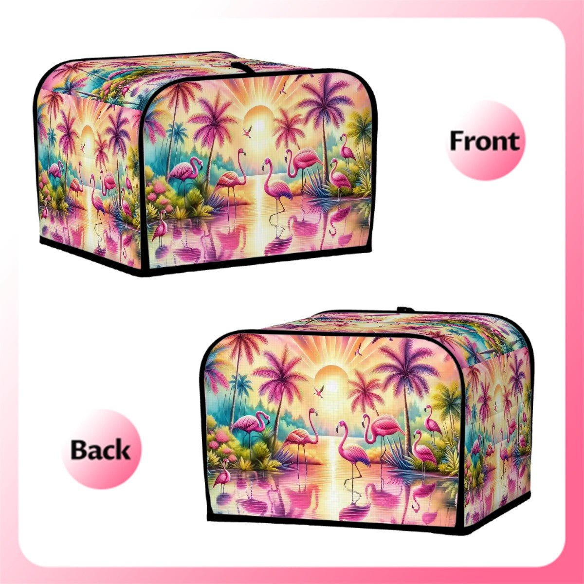 Kate McEnroe New York Retro Flamingo Palm Paradise Toaster Cover, Mid Century Modern Tropical 4 - Slice Appliance ProtectorToaster CoveriuB0XM61gm
