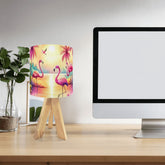 Kate McEnroe New York Retro Flamingo Sunset Table Lamp, Mid Century Tropical Palm Tripod Light, Kitsch Coastal Desk LampTable LampsfHg59MsMRZ