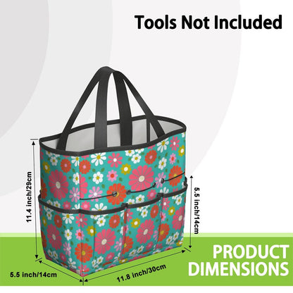 Kate McEnroe New York Retro Floral Garden Tool Tote Bag Gardening Organizer CaddyGarden Tool BagDtrBMerjNJ