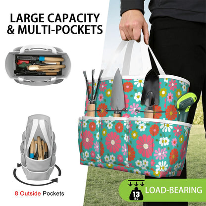 Kate McEnroe New York Retro Floral Garden Tool Tote Bag Gardening Organizer CaddyGarden Tool BagKiELgb7cwh