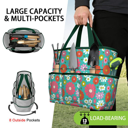 Kate McEnroe New York Retro Floral Garden Tool Tote Bag Gardening Organizer CaddyGarden Tool BagKiELgb7cwh
