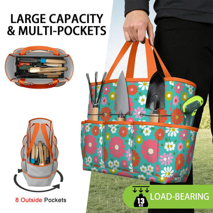 Kate McEnroe New York Retro Floral Garden Tool Tote Bag Gardening Organizer CaddyGarden Tool BagKiELgb7cwh