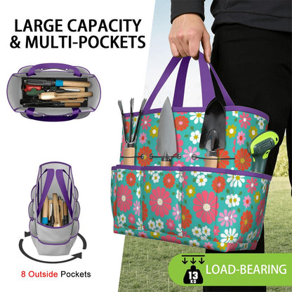 Kate McEnroe New York Retro Floral Garden Tool Tote Bag Gardening Organizer CaddyGarden Tool BagKiELgb7cwh