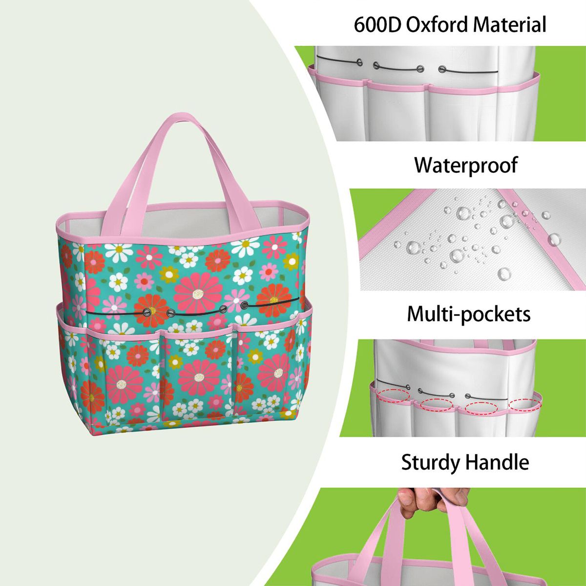 Kate McEnroe New York Retro Floral Garden Tool Tote Bag Gardening Organizer CaddyGarden Tool BagKiELgb7cwh