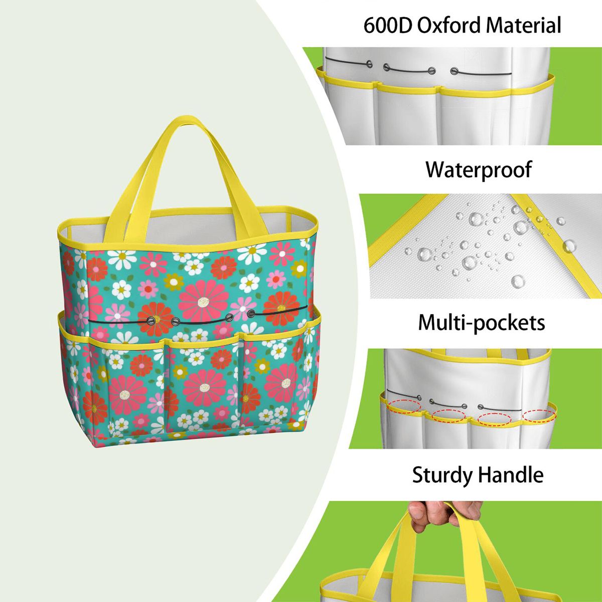 Kate McEnroe New York Retro Floral Garden Tool Tote Bag Gardening Organizer CaddyGarden Tool BagKiELgb7cwh