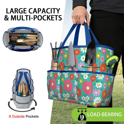 Kate McEnroe New York Retro Floral Garden Tool Tote Bag Gardening Organizer CaddyGarden Tool BagKiELgb7cwh