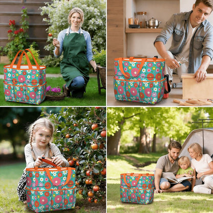 Kate McEnroe New York Retro Floral Garden Tool Tote Bag Gardening Organizer CaddyGarden Tool BagKiELgb7cwh