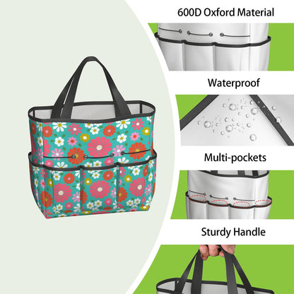 Kate McEnroe New York Retro Floral Garden Tool Tote Bag Gardening Organizer CaddyGarden Tool BagL1qUGpt04H