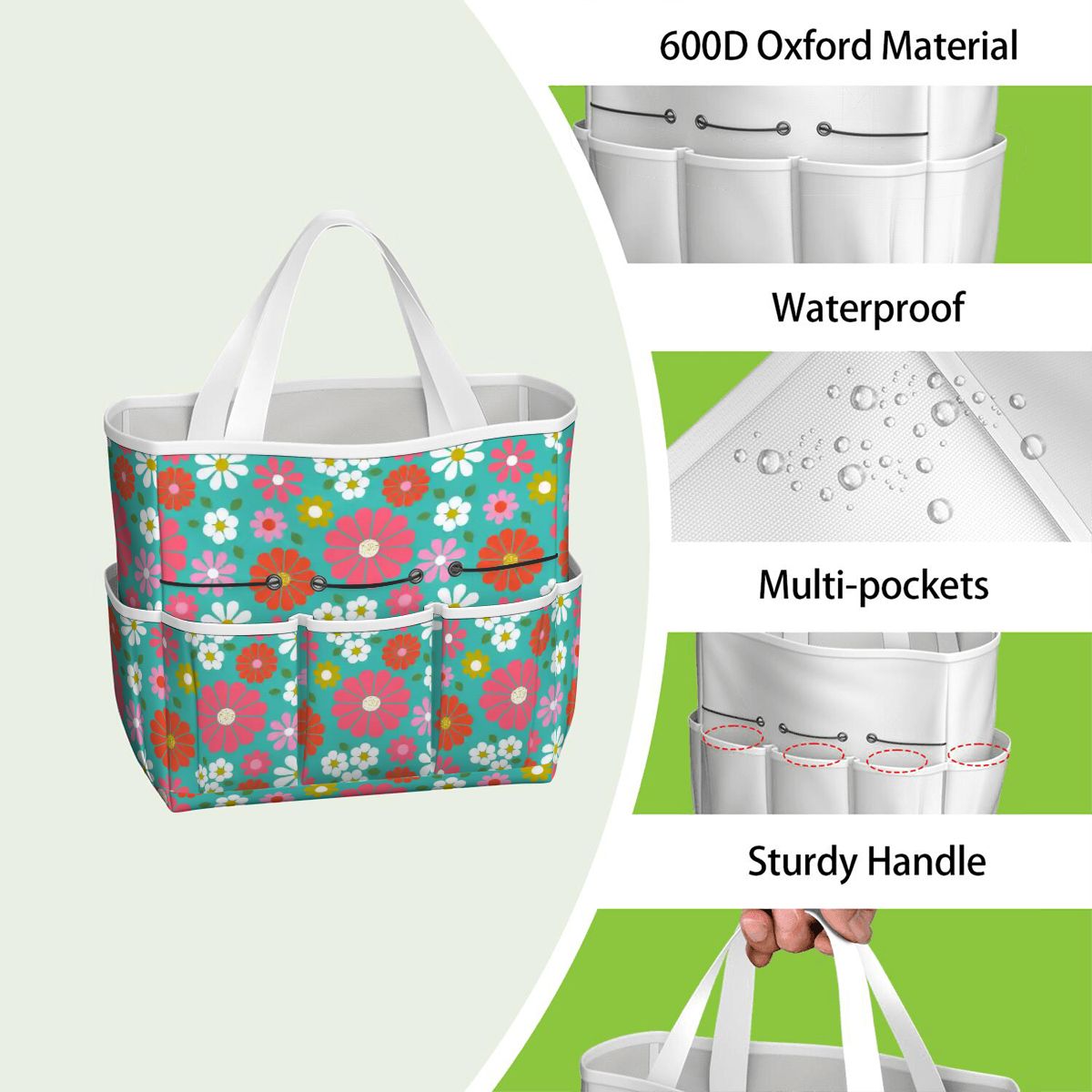 Kate McEnroe New York Retro Floral Garden Tool Tote Bag Gardening Organizer CaddyGarden Tool BagYJ05olPm6y