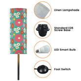 Kate McEnroe New York Retro Floral Tall Floor Lamp, Mid Century Modern Groovy LightingTall Floor Lampswo0TwDKBjj
