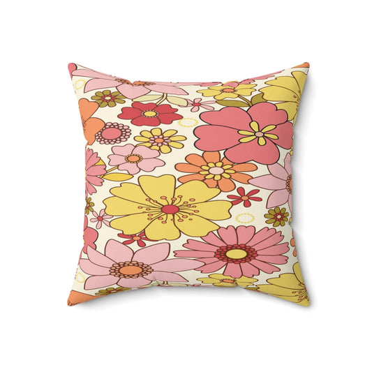 Kate McEnroe New York Retro Floral Throw Pillows with Insert, Flower Power Bohemian Home Decor, Mid Century Modern Living Room and Bedroom Accent Pillows