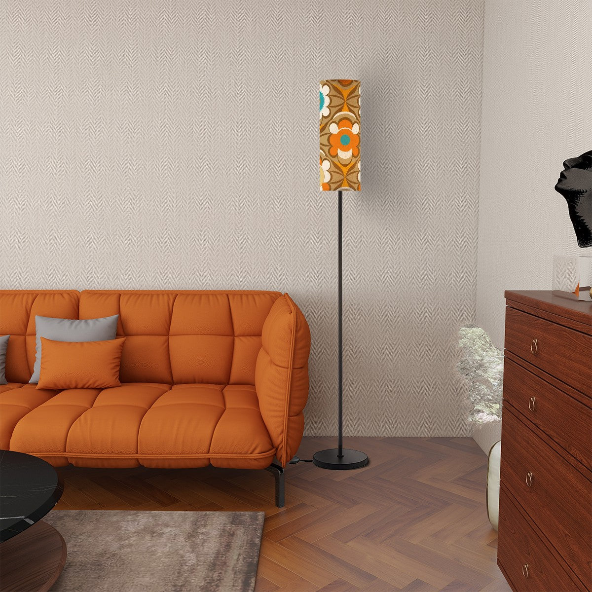 Kate McEnroe New York Retro Flower Power Floor Lamp, Mid Century Modern Tall Light, 70s Mod Floral Standing Lamp, Boho Chic Vintage Lighting, MCM Accent LightFloor LampsUbsoTKuxSt