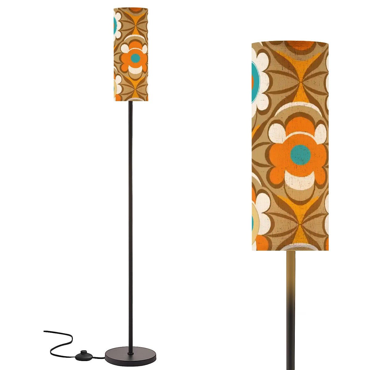 Kate McEnroe New York Retro Flower Power Floor Lamp, Mid Century Modern Tall Light, 70s Mod Floral Standing Lamp, Boho Chic Vintage Lighting, MCM Accent LightFloor LampsUbsoTKuxSt