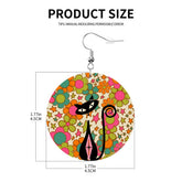 Kate McEnroe New York Retro Flower Power MCM Atomic Cat Dangle Round EarringsEarringsXyKezyZIDp