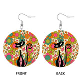 Kate McEnroe New York Retro Flower Power MCM Atomic Cat Dangle Round EarringsEarringsXyKezyZIDp