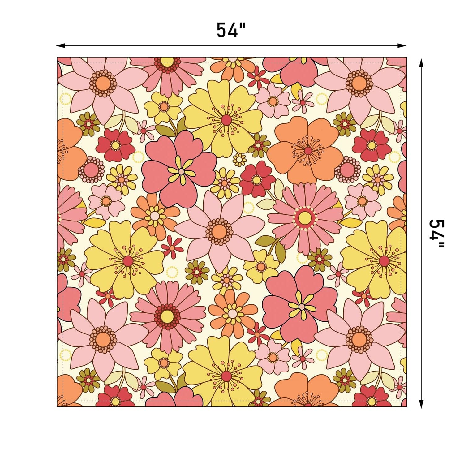 Kate McEnroe New York Retro Flower Power Mid Century Modern TableclothTablecloths95046