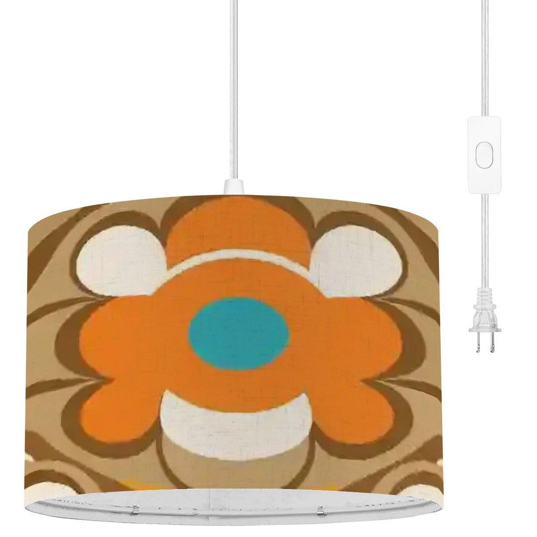 Kate McEnroe New York Retro Flower Power Pendant Lamp, 60s Groovy Mod Lighting, Vintage MCM Floral Decor, Mid Century Modern Hanging Light FixtureCeiling LightingmTeUuC3d0L