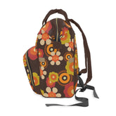 Kate McEnroe New York Retro Funky Groovy Hippie Boho Floral Multifunctional Backpack, Diaper Bag, Weekender Bag, Carry - on Luggage Bag, Multipurpose BackpackDiaper Bags25833989005466094590