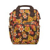 Kate McEnroe New York Retro Funky Groovy Hippie Boho Floral Multifunctional Backpack, Diaper Bag, Weekender Bag, Carry - on Luggage Bag, Multipurpose BackpackDiaper Bags25833989005466094590