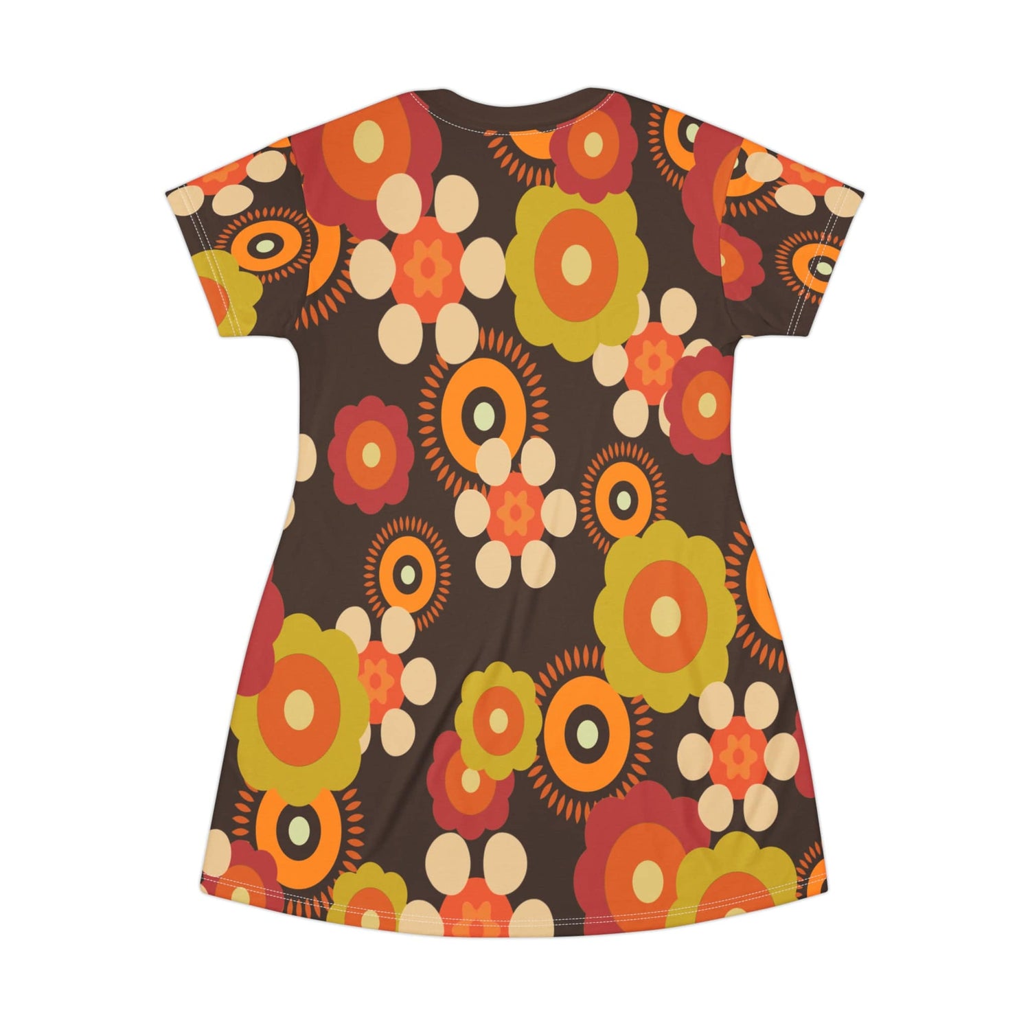 Retro Funky Groovy Hippie Boho Floral T-Shirt Dress, Mid Century Moder Kate McEnroe New York Retro Funky Groovy Hippie Boho Floral T-Shirt Dress, Mid Century Moder Kate McEnroe New York