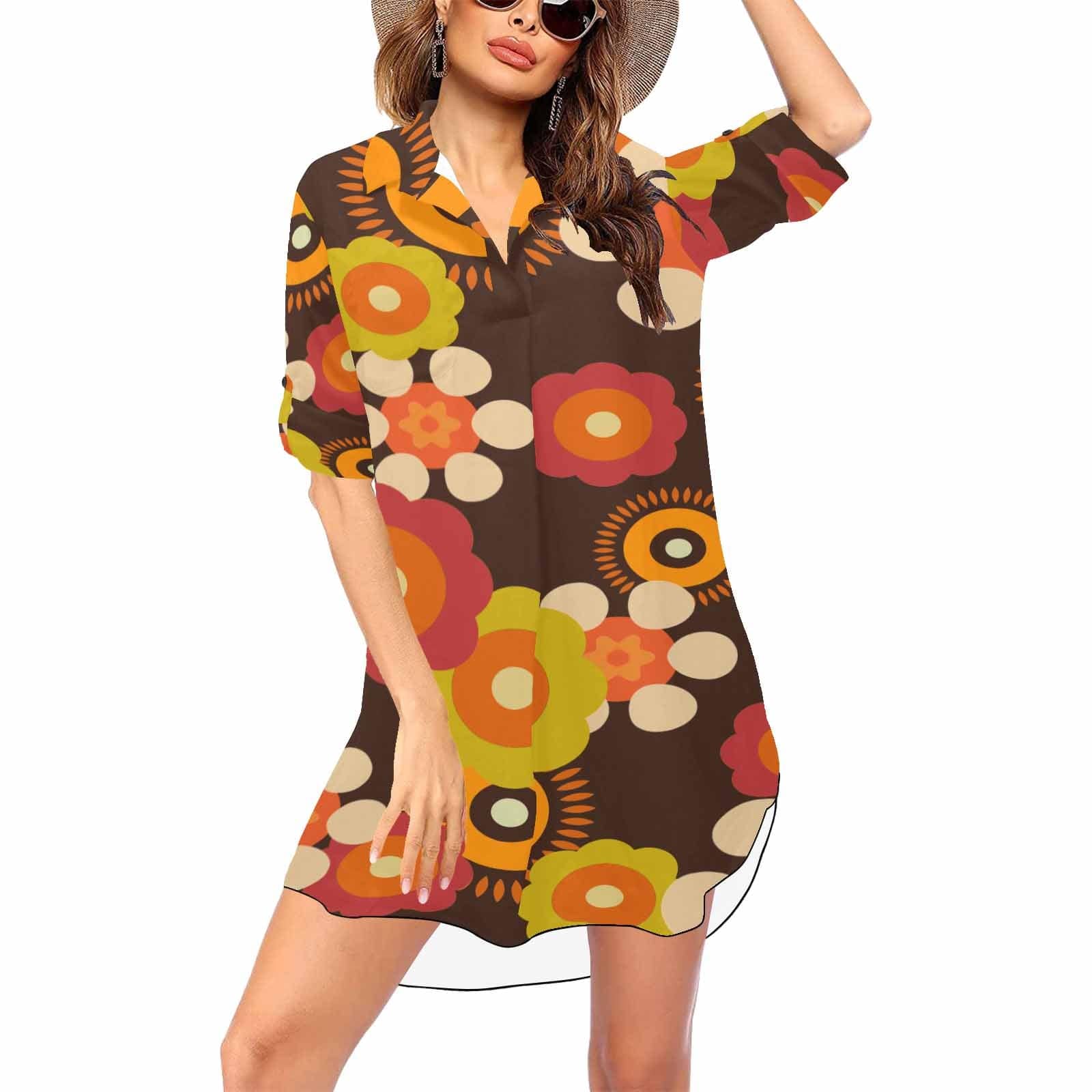 Kate McEnroe New York Retro Funky Groovy Hippie Boho Shirt Dress Cover UpDressesDG1492394DXH9080D