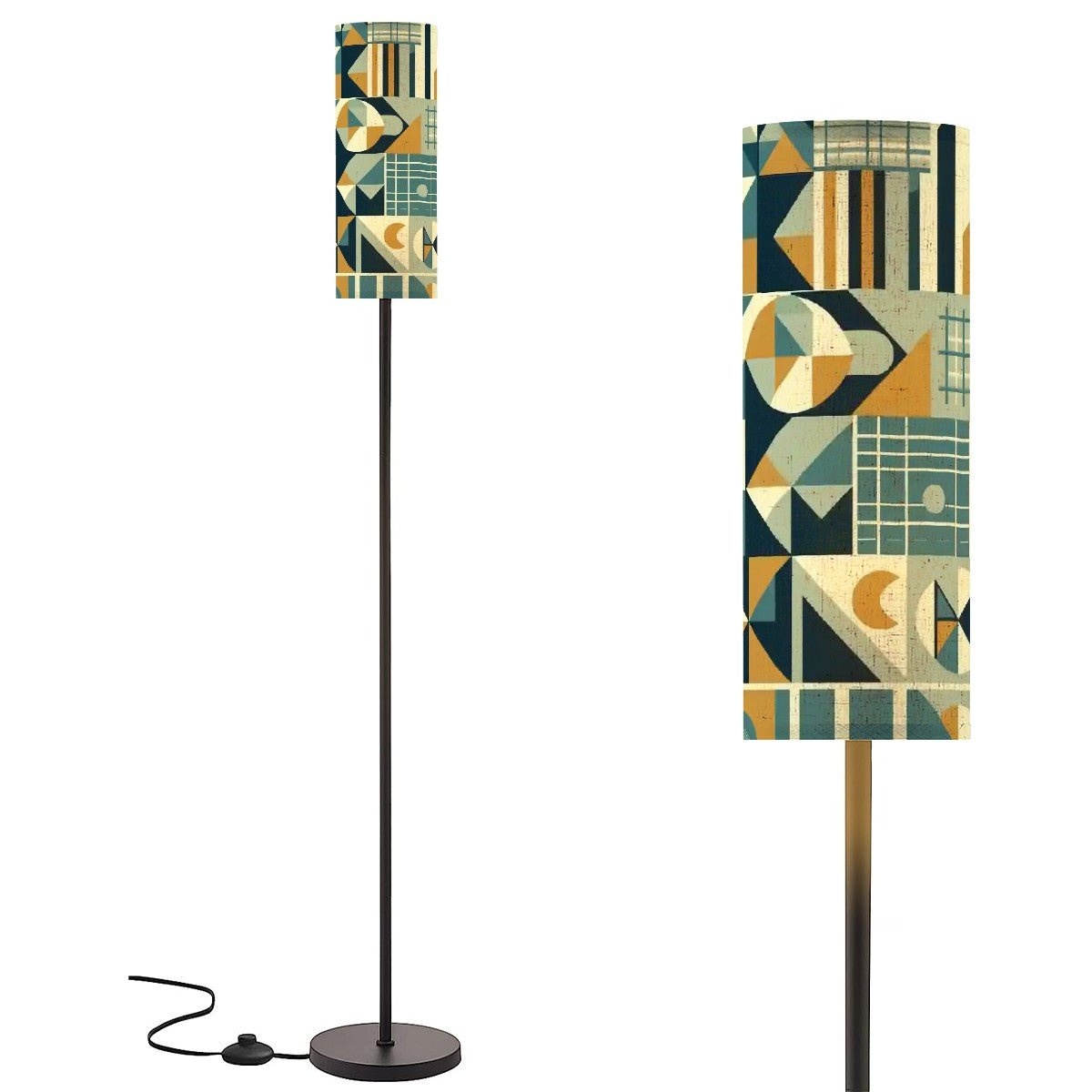 Kate McEnroe New York Retro Geometric Floor Lamp, Mid Century Modern Abstract Patterned Accent Light, 50s MCM Scandinavian LightingFloor LampsZyhkrpRzvJ