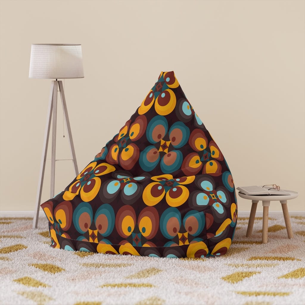 Kate McEnroe New York Retro Geometric Groovy Floral Bean Bag Chair Cover Bean Bag Chair Covers 38&quot; × 42&quot; × 29&quot; / Without insert 14093292021472632158