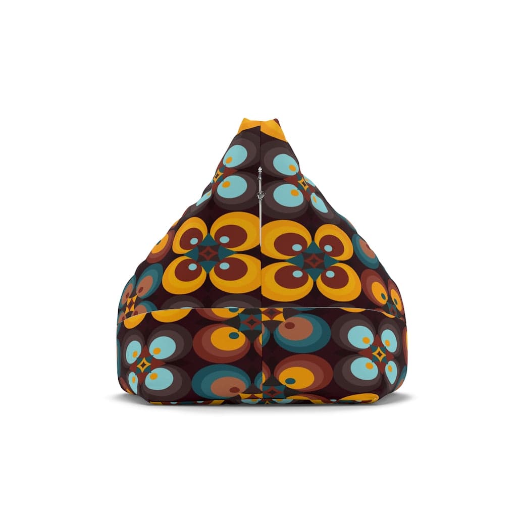 Kate McEnroe New York Retro Geometric Groovy Floral Bean Bag Chair Cover Bean Bag Chair Covers
