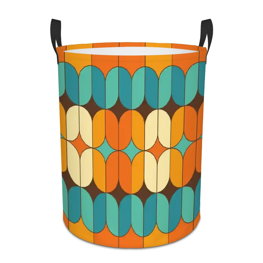 Kate McEnroe New York Retro Geometric Mid Century Modern Laundry BasketLaundry BasketsA1NzgQUZHN