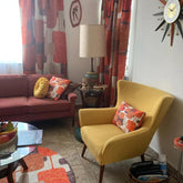 Kate McEnroe New York Retro Geometric Mid Century Modern Lumbar Pillow, Mid Mod Vintage Atomic Age DecorLumbar Pillows10632798716343581686