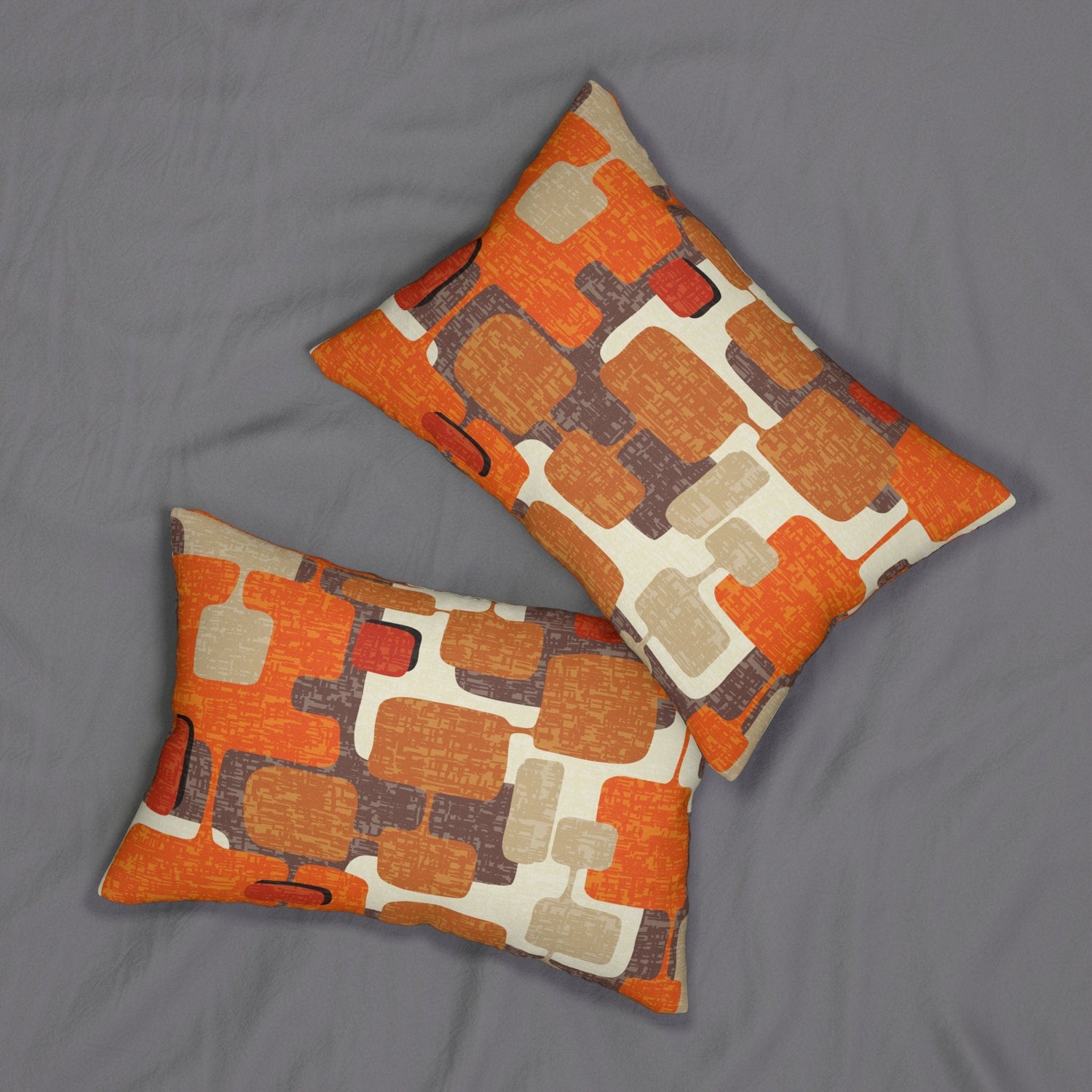 Kate McEnroe New York Retro Geometric Mid Century Modern Lumbar Pillow, Mid Mod Vintage Atomic Age DecorLumbar Pillows10632798716343581686