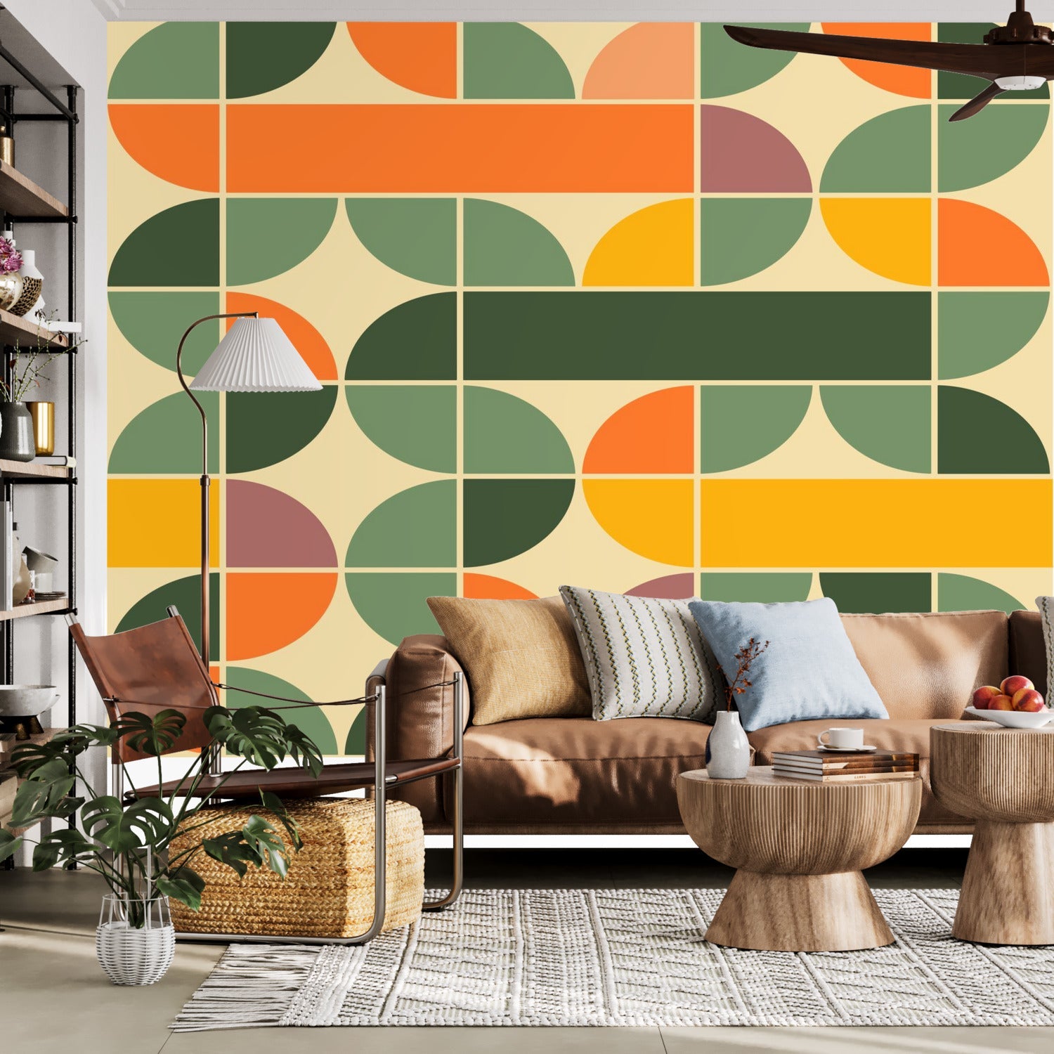 Kate McEnroe New York Retro Geometric Mid Century Modern Peel and Stick Wall MuralWall Mural127726