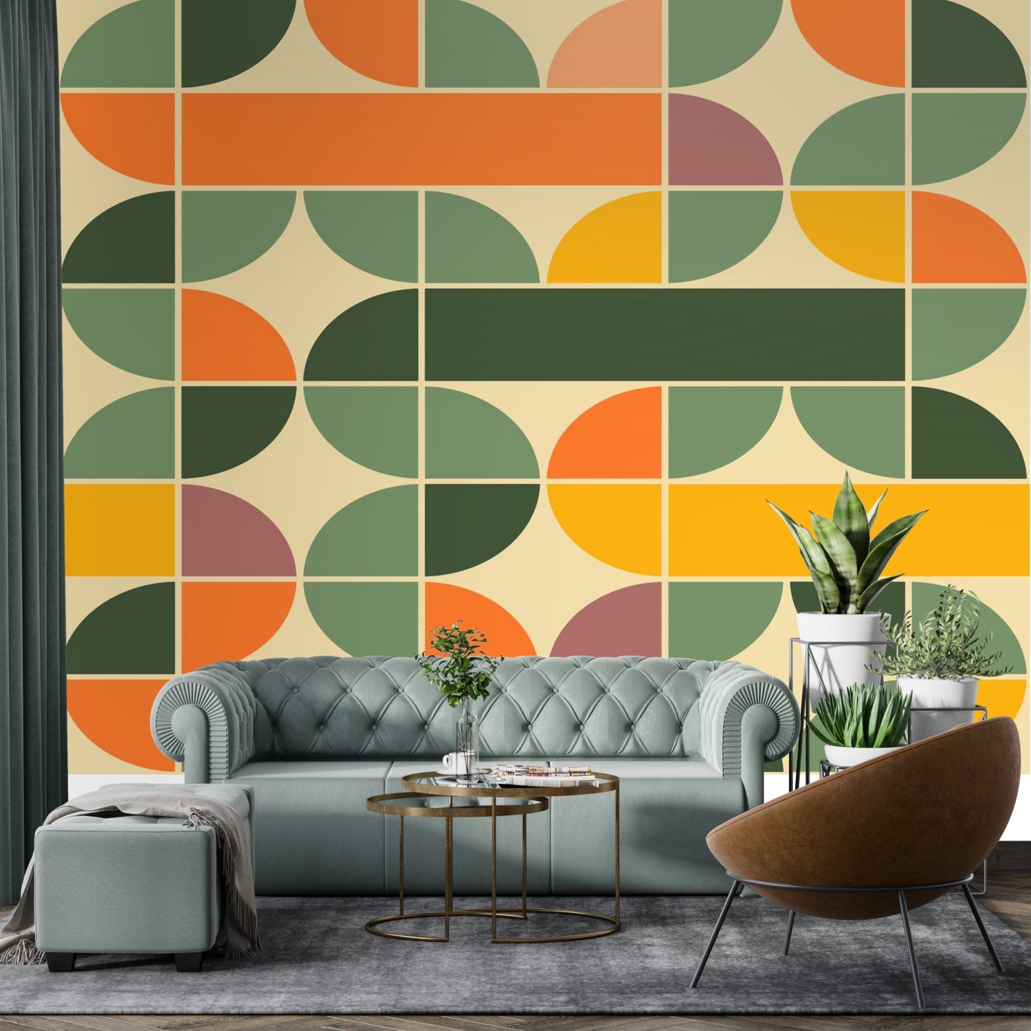 Kate McEnroe New York Retro Geometric Mid Century Modern Peel and Stick Wall MuralWall Mural127726