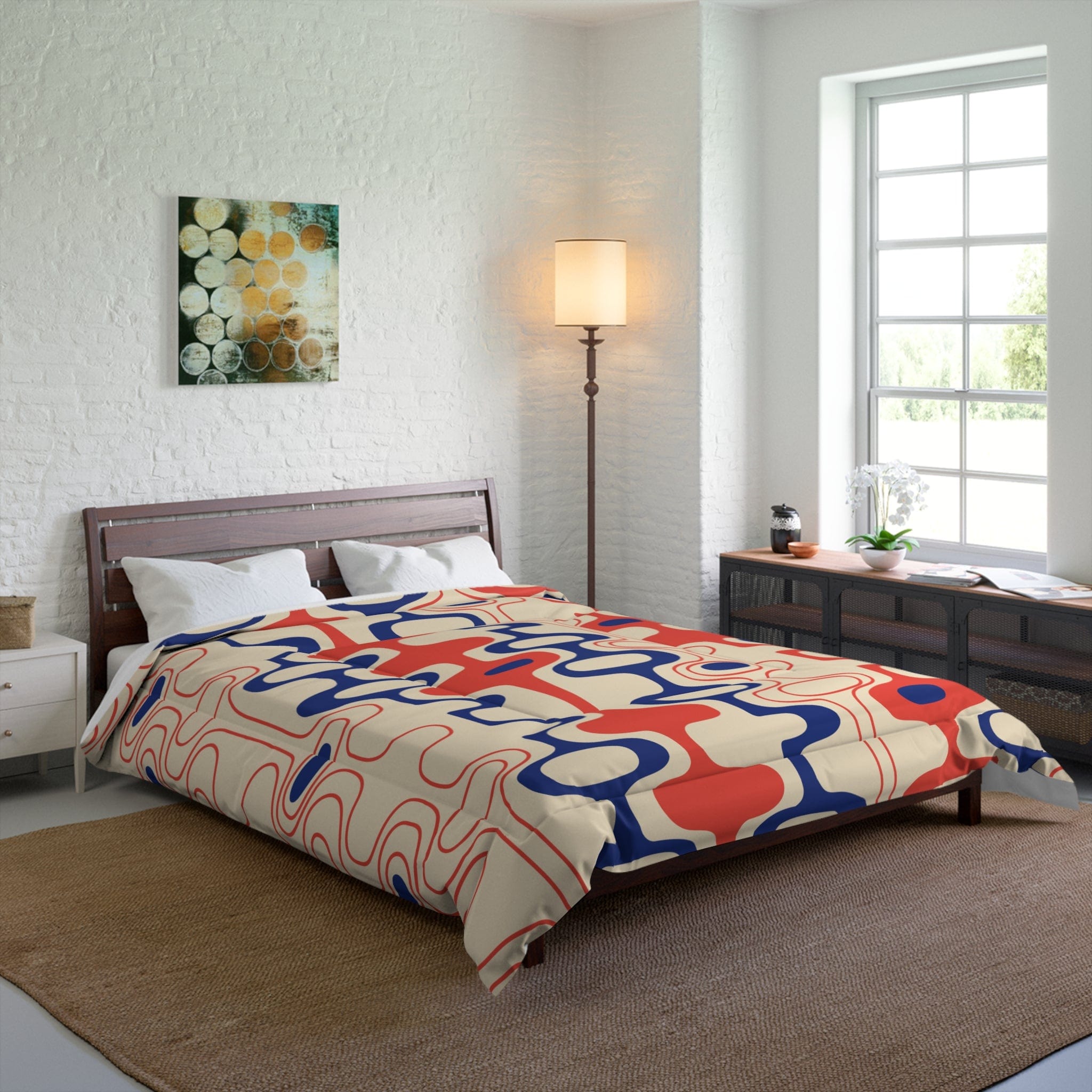 Kate McEnroe New York Retro Geometric Mid Mod Comforter Comforters 88&quot; × 88&quot; 33241348050717903363