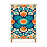 Kate McEnroe New York Retro Geometric Orb Shoe Cabinet, Mid Century Modern Entryway Storage, Bold Blue Orange MCM OrganizerShoe StorageThCf4L9e5q