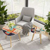 Kate McEnroe New York Retro Geometric Starburst Nesting Tables, Mid Century Modern 50s Atomic Abstract Side Tables, Vintage Accent FurnitureNesting TablesvW1TDi9q9O