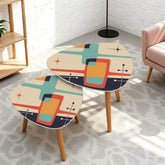 Kate McEnroe New York Retro Geometric Starburst Nesting Tables, Mid Century Modern 50s Atomic Abstract Side Tables, Vintage Accent FurnitureNesting TablesvW1TDi9q9O