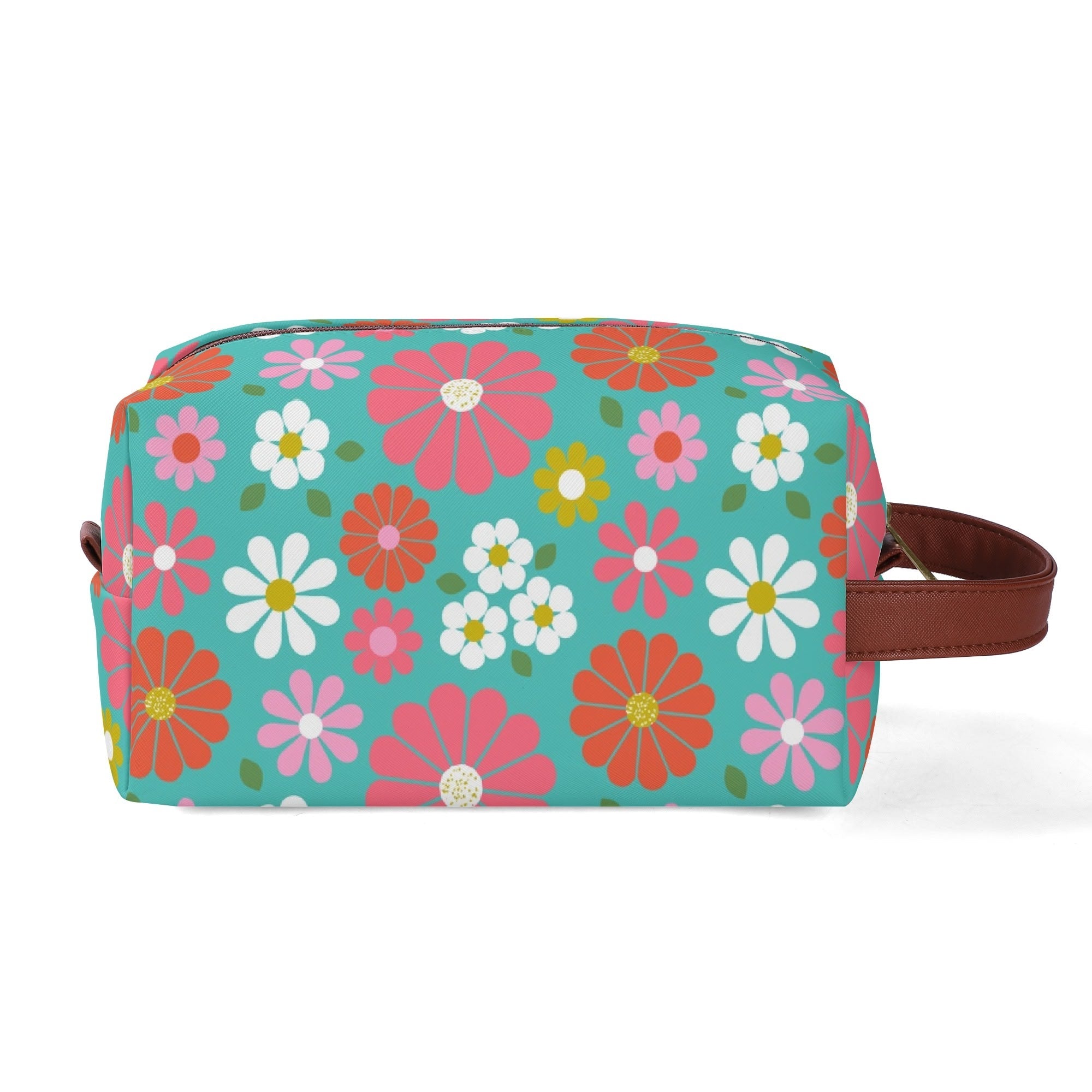 Kate McEnroe New York Retro Groovy 60s Floral Cosmetic Bag, MCM Daisy Toiletry Bag, Vintage Flower Power Travel CaseCosmetic &amp; Toiletry BagsN2M4MEKN - 1